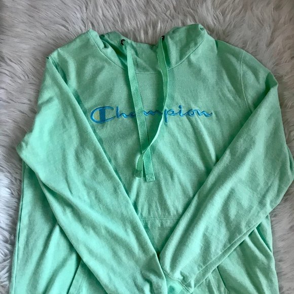 light green champion hoodie